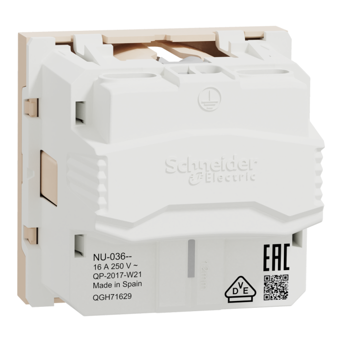 Розетка, 16 А, 2 модулі, Unica New, Schneider Electric [NU303644]