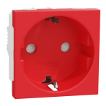 Розетка, червона, 16 А, 2 модулі, Unica New - Schneider Electric [NU303703]