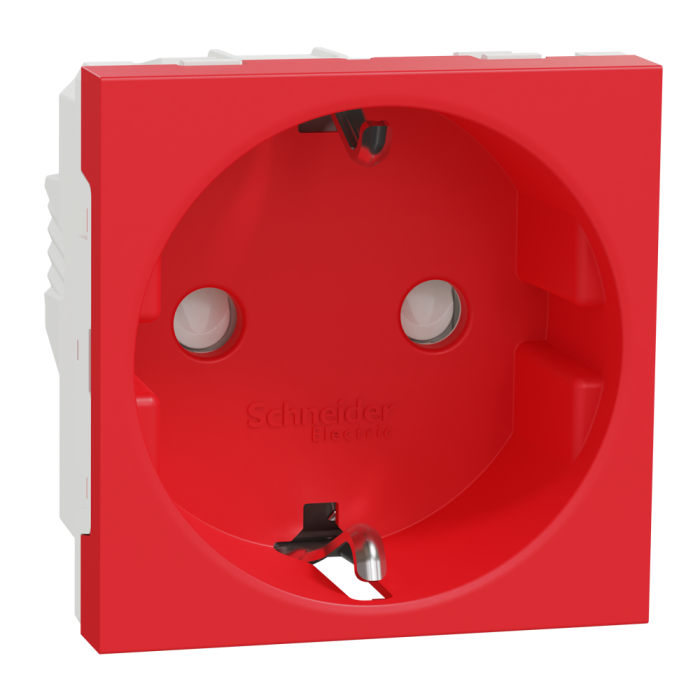 Розетка, 16 А, 2 модулі, червона, Unica New, Schneider Electric [NU303703]
