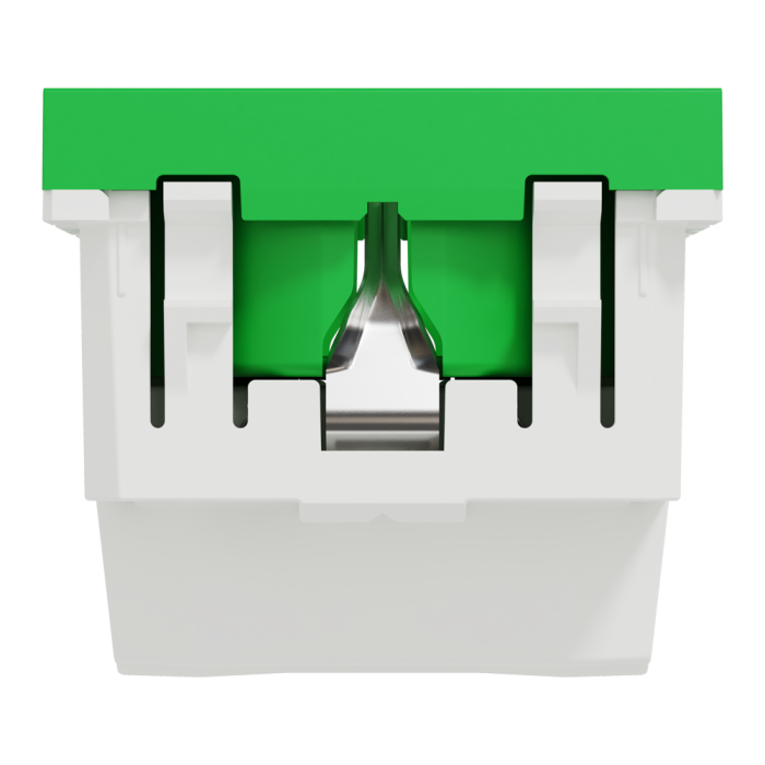 Розетка, 16 А, 2 модулі, зелена, Unica New, Schneider Electric [NU303706]