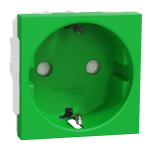 Розетка, зелена, 16 А, 2 модулі, Unica New - Schneider Electric [NU303706]