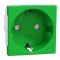 Розетка, 16 А, 2 модулі, зелена, Unica New, Schneider Electric [NU303706]