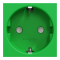 Розетка, 16 А, 2 модулі, зелена, Unica New, Schneider Electric [NU303706]