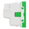 Розетка, 16 А, 2 модулі, зелена, Unica New, Schneider Electric [NU303706]