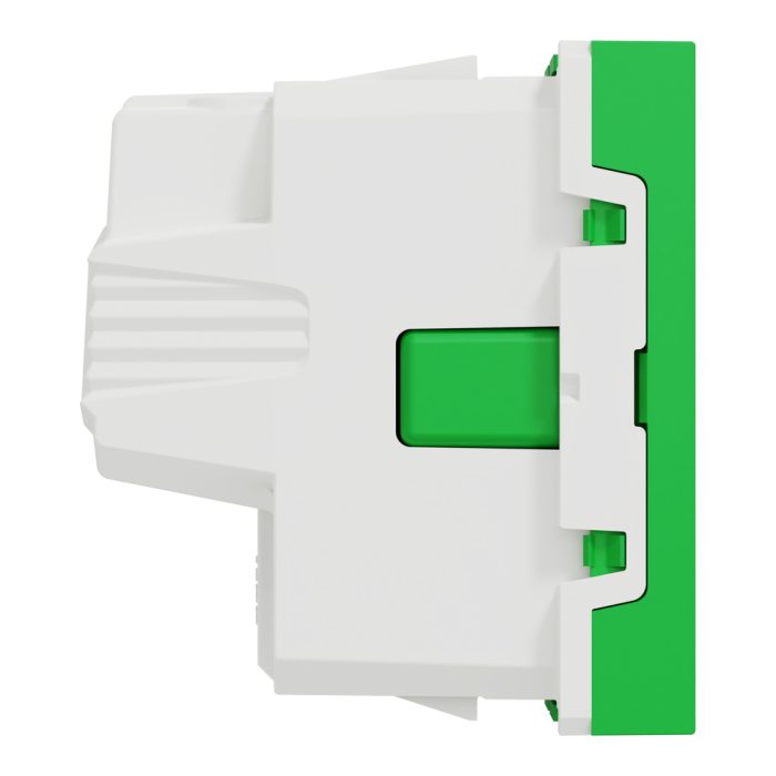 Розетка, 16 А, 2 модулі, зелена, Unica New, Schneider Electric [NU303706]