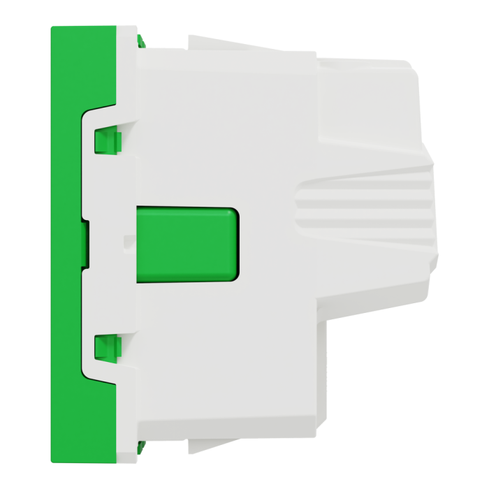 Розетка, 16 А, 2 модулі, зелена, Unica New, Schneider Electric [NU303706]