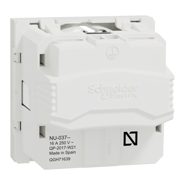 Розетка, 16 А, 2 модулі, біла, Unica New, Schneider Electric [NU303718]