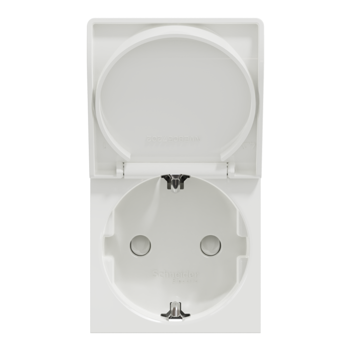 Розетка, 16 А, 2 модулі, біла, Unica New, Schneider Electric [NU303718TA]