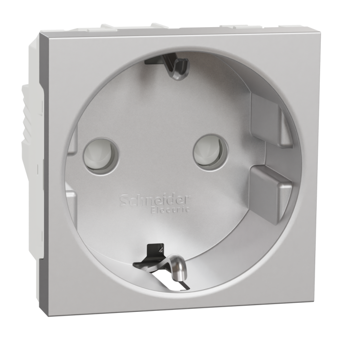 Розетка, 16 А, 2 модулі, алюмінієва, Unica New, Schneider Electric [NU303730]
