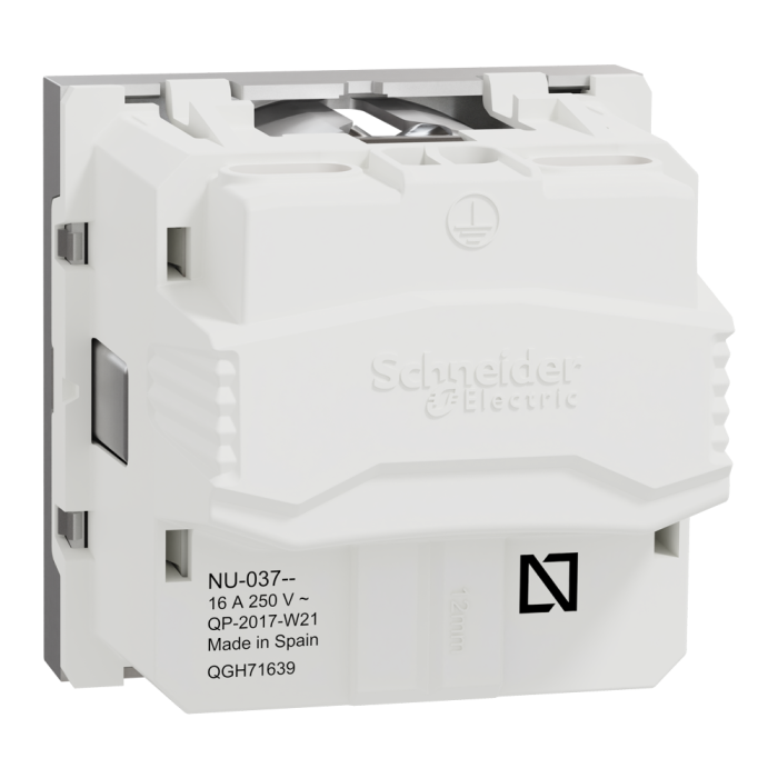 Розетка, 16 А, 2 модулі, алюмінієва, Unica New, Schneider Electric [NU303730]