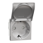 Розетка, алюмінієва, 16 А, 2 модулі, Unica New - Schneider Electric [NU303730TA]