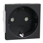 Розетка, чорна, 16 А, 2 модулі, Unica New - Schneider Electric [NU303754]