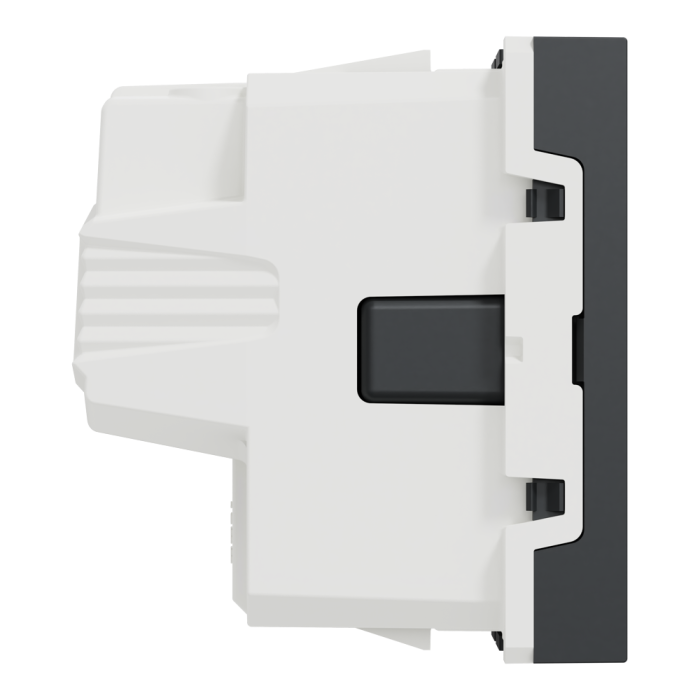 Розетка, 16 А, 2 модулі, чорна, Unica New, Schneider Electric [NU303754]