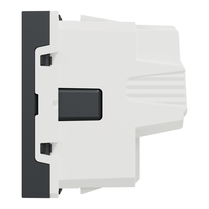 Розетка, 16 А, 2 модулі, чорна, Unica New, Schneider Electric [NU303754]