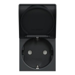 Розетка, чорна, 16 А, 2 модулі, Unica New - Schneider Electric [NU303754TA]