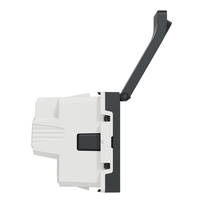 Розетка, 16 А, 2 модулі, чорна, Unica New, Schneider Electric [NU303754TA]