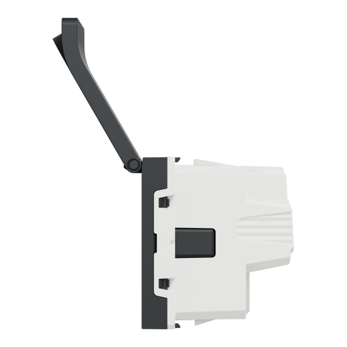 Розетка, 16 А, 2 модулі, чорна, Unica New, Schneider Electric [NU303754TA]