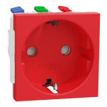 Розетка, червона, 16 А, 2 модулі, Unica New - Schneider Electric [NU305703]