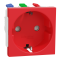 Розетка, 16 А, 2 модулі, червона, Unica New, Schneider Electric [NU305703]