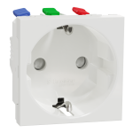 Розетка, біла, 16 А, 2 модулі, Unica New - Schneider Electric [NU305718]
