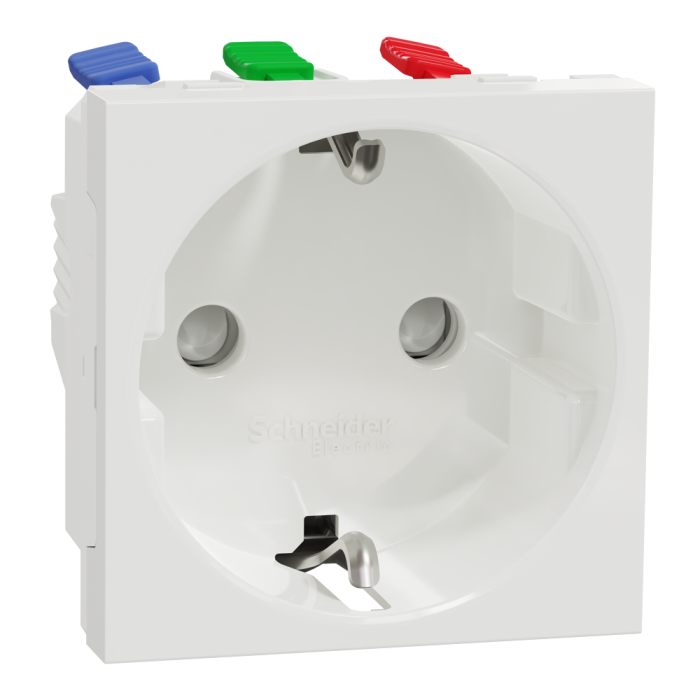 Розетка, 16 А, 2 модулі, біла, Unica New, Schneider Electric [NU305718]