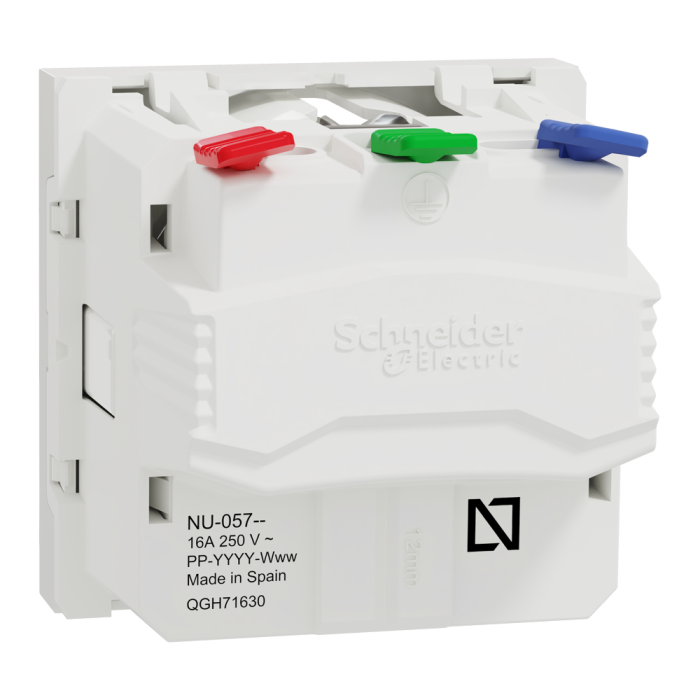 Розетка, 16 А, 2 модулі, біла, Unica New, Schneider Electric [NU305718]