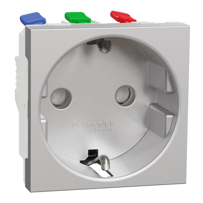 Розетка, 16 А, 2 модулі, алюмінієва, Unica New, Schneider Electric [NU305730]