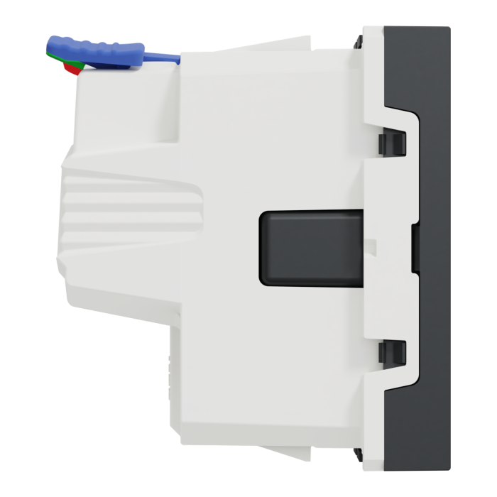 Розетка, 16 А, 2 модулі, чорна, Unica New, Schneider Electric [NU305754]