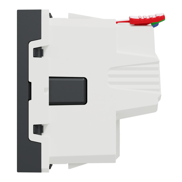 Розетка, 16 А, 2 модулі, чорна, Unica New, Schneider Electric [NU305754]