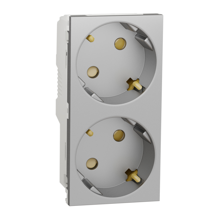 Розетка, 16 А, 4 модулі, алюмінієва, Unica New, Schneider Electric [NU306730A]