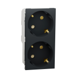 Розетка, чорна, 16 А, 4 модулі, Unica New - Schneider Electric [NU306754A]