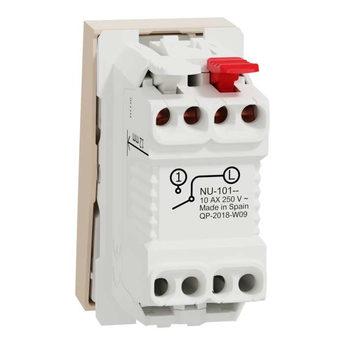 Вимикач, 1-клавішний, 10 А, 1 модуль, Unica New, Schneider Electric [NU310144]