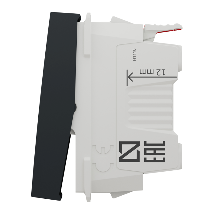 Вимикач, 1-клавішний, 10 А, 1 модуль, чорний, Unica New, Schneider Electric [NU310154]