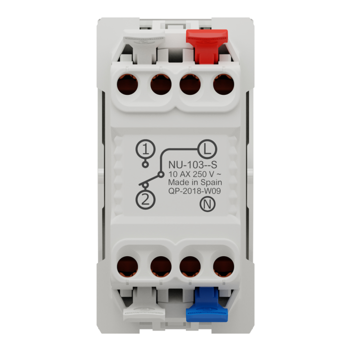 Вимикач, 1-клавішний, 10 А, 1 модуль, білий, Unica New, Schneider Electric [NU310318S]