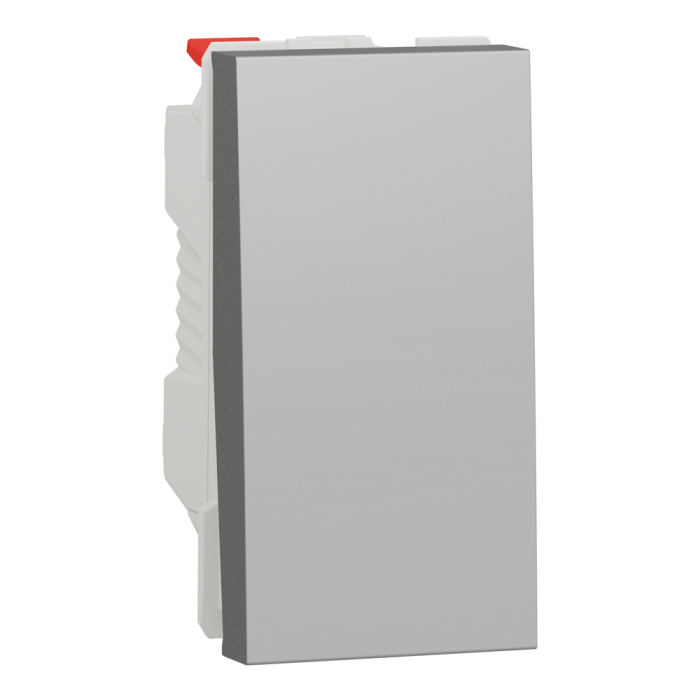 Вимикач, 1-клавішний, 10 А, 1 модуль, алюмінієвий, Unica New, Schneider Electric [NU310330]