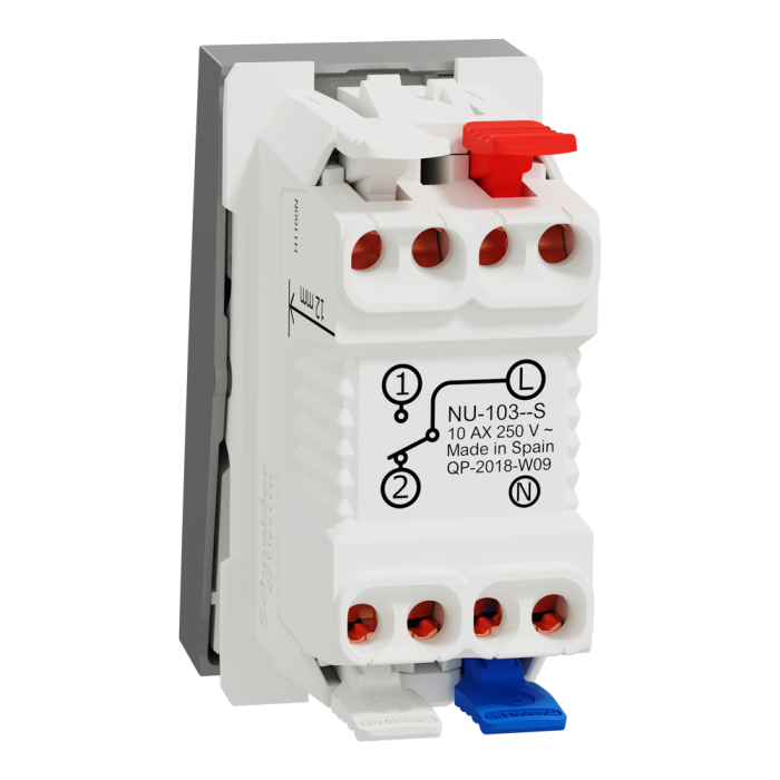 Вимикач, 1-клавішний, 10 А, 1 модуль, алюмінієвий, Unica New, Schneider Electric [NU310330S]