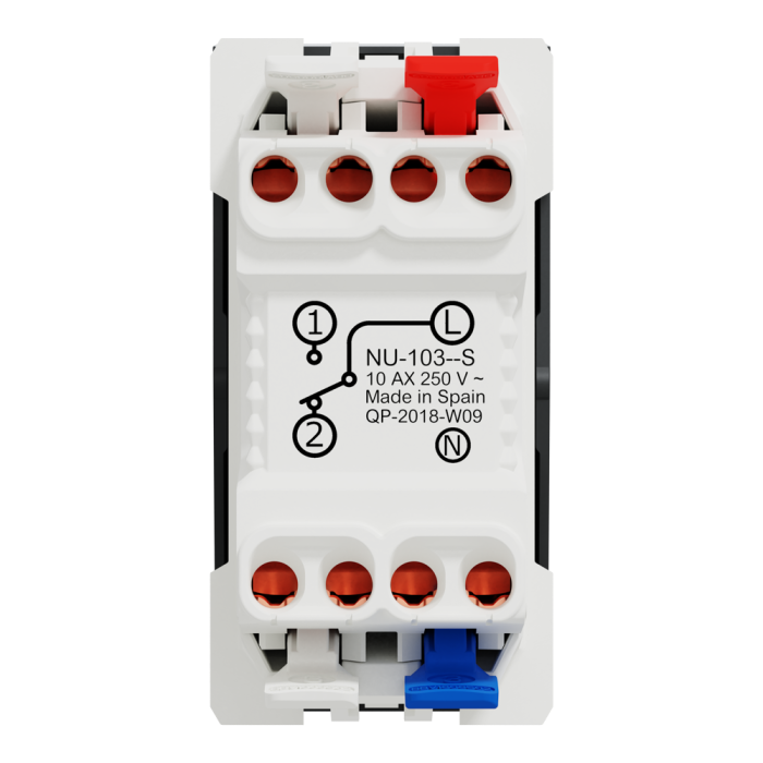 Вимикач, 1-клавішний, 10 А, 1 модуль, чорний, Unica New, Schneider Electric [NU310354S]
