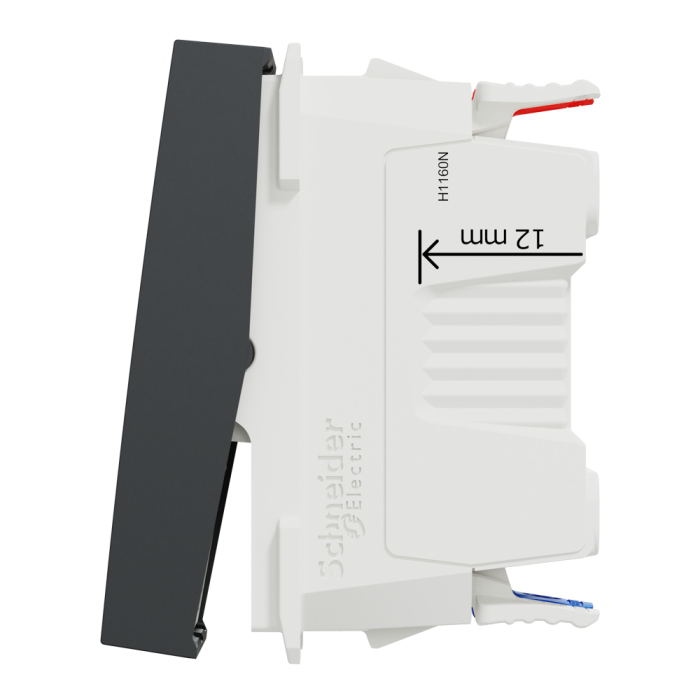 Вимикач, 1-клавішний, 10 А, 1 модуль, чорний, Unica New, Schneider Electric [NU310354S]