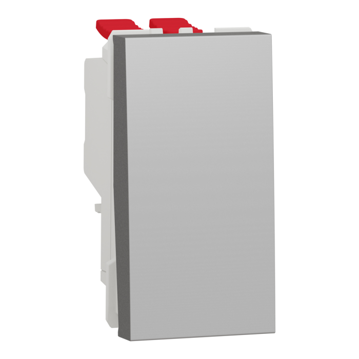 Вимикач, 1-клавішний, 10 А, 1 модуль, алюмінієвий, Unica New, Schneider Electric [NU310530]
