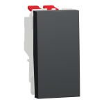 Вимикач, чорний, 1-клавішний, 10 А, 1 модуль, Unica New - Schneider Electric [NU310554]