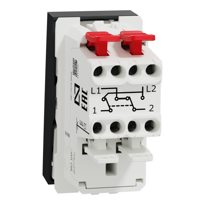 Вимикач, 1-клавішний, 10 А, 1 модуль, чорний, Unica New, Schneider Electric [NU310554]