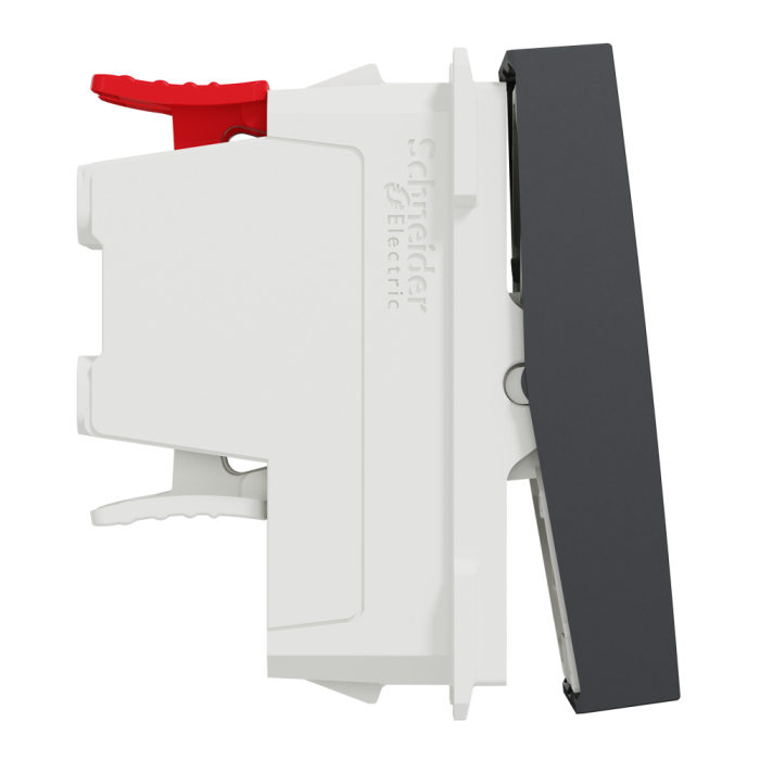 Вимикач, 1-клавішний, 10 А, 1 модуль, чорний, Unica New, Schneider Electric [NU310554]