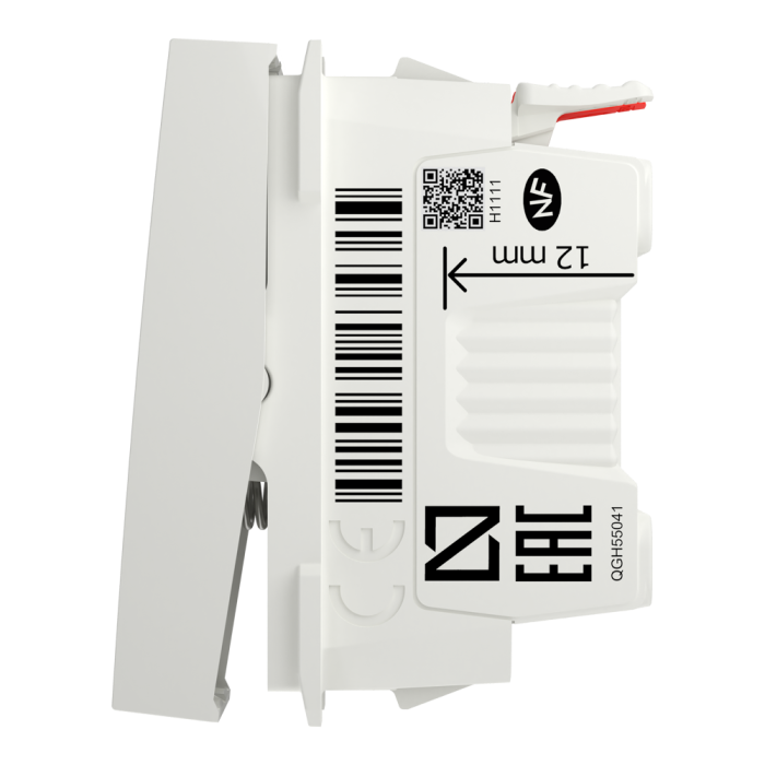 Кнопка, 1-клавішна, 10 А, 1 модуль, біла, Unica New, Schneider Electric [NU310618]