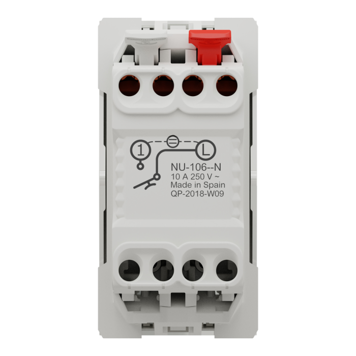 Кнопка, 1-клавішна, 10 А, 1 модуль, біла, Unica New, Schneider Electric [NU310618N]