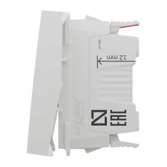 Вимикач, 1-клавішний, 10 А, 2 модулі, білий, Unica New, Schneider Electric [NU320318]