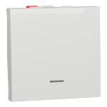 Вимикач, білий, 1-клавішний, 10 А, 2 модулі, Unica New - Schneider Electric [NU320318S]