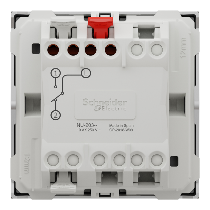 Вимикач, 1-клавішний, 10 А, 2 модулі, алюмінієвий, Unica New, Schneider Electric [NU320330]