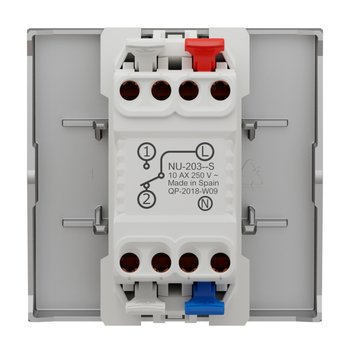 Вимикач, 1-клавішний, 10 А, 2 модулі, алюмінієвий, Unica New, Schneider Electric [NU320330S]