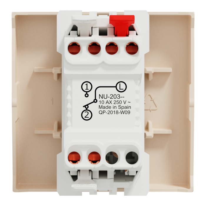Вимикач, 1-клавішний, 10 А, 2 модулі, Unica New, Schneider Electric [NU320344]