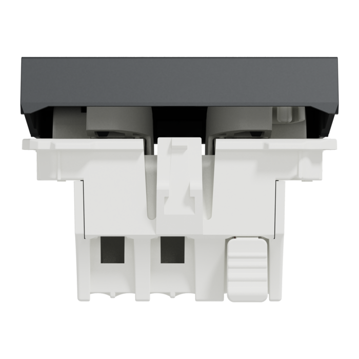 Вимикач, 1-клавішний, 10 А, 2 модулі, чорний, Unica New, Schneider Electric [NU320354]